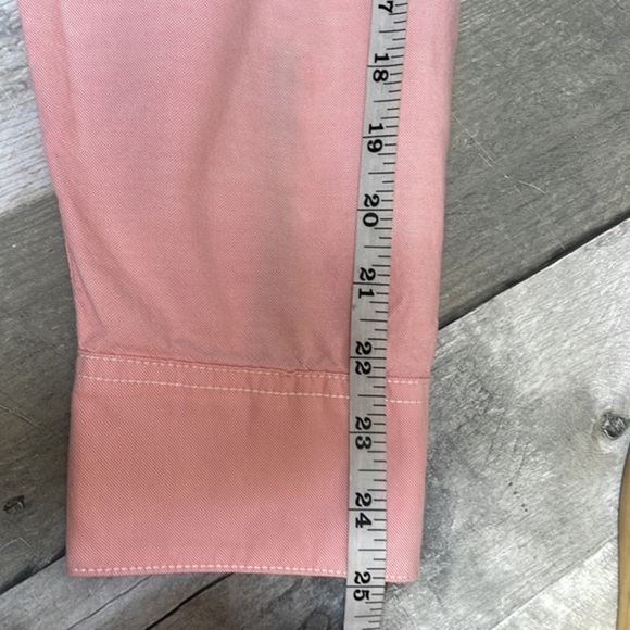 TOMMY Bahama pink button up long sleeve dress shirt. 100% cotton. Extra buttons - Picture 7 of 9